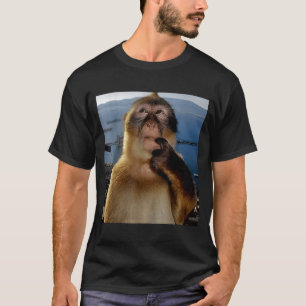 Rolig Tänkande Apa Meme Nyfiken Ape Brainrot Gi T Shirt