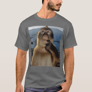 Rolig Tänkande Apa Meme Nyfiken Ape Brainrot Gi T Shirt