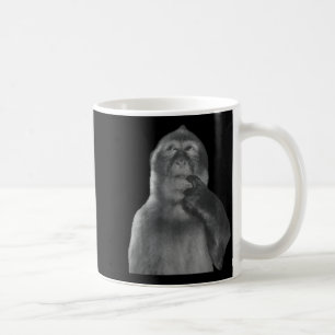 Rolig Tänkande Apa Meme Nyfiken Ape Brainrot Kaffemugg