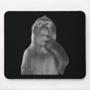 Rolig Tänkande Apa Meme Nyfiken Ape Brainrot Musmatta