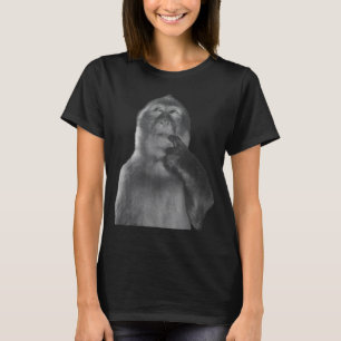 Rolig Tänkande Apa Meme Nyfiken Ape Brainrot T Shirt