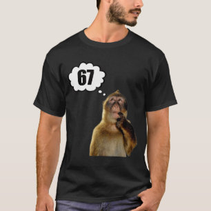 Rolig Tänkande Apa Meme Sex Sju 6 7 Meme T Shirt
