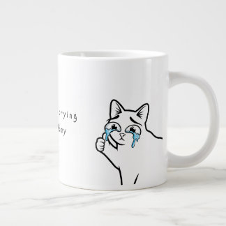 Rolig Tårfylld Katt Meme Mugg | Jag Gråter Inte, J Jumbo Mugg