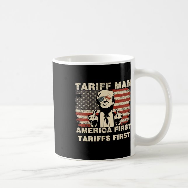 Rolig tariffman Trump Tarriffer Meme Amerika först Kaffemugg (Höger)