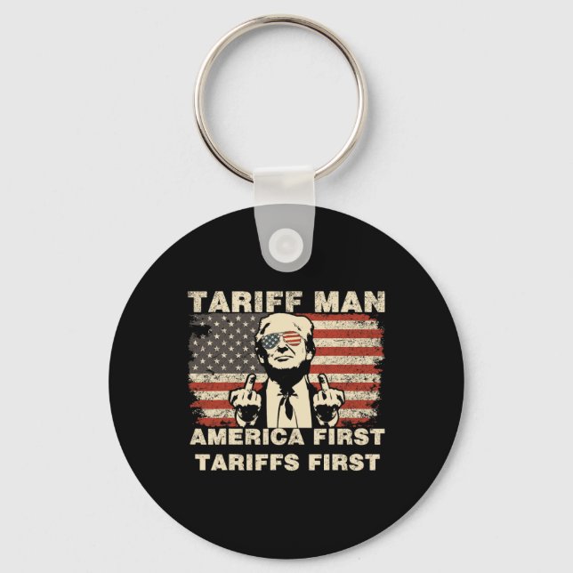 Rolig tariffman Trump Tarriffer Meme Amerika först Nyckelring (Framsida)