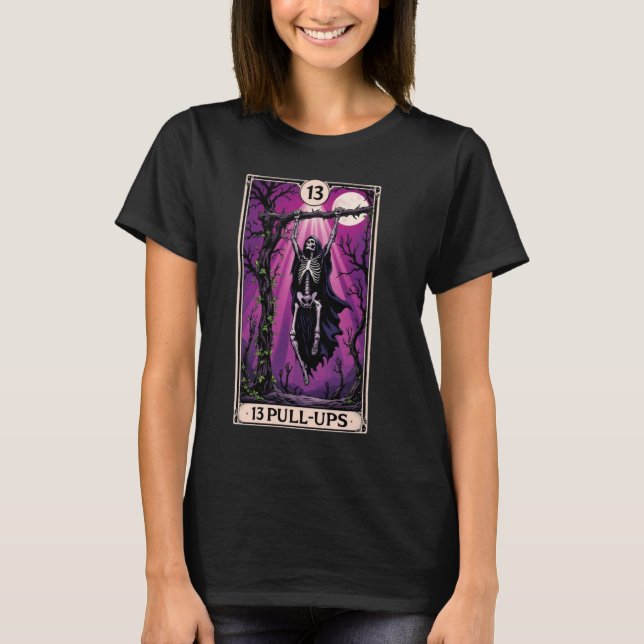 Rolig Tarotkort Pullup Gymm Occult Träning Pull-up T Shirt (Framsida)