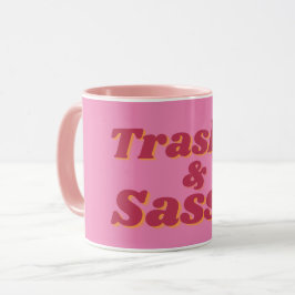 Rolig, taskig och fräck citat rosa mugg