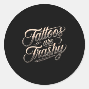 Rolig Tatoverad Mamma Retro Tatueringar Är Taskiga Runt Klistermärke