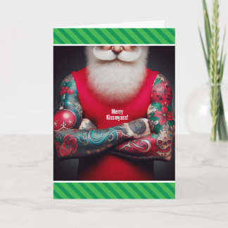 Rolig Tatuerad Tomte - Bläckfyllda Halls Helgkort