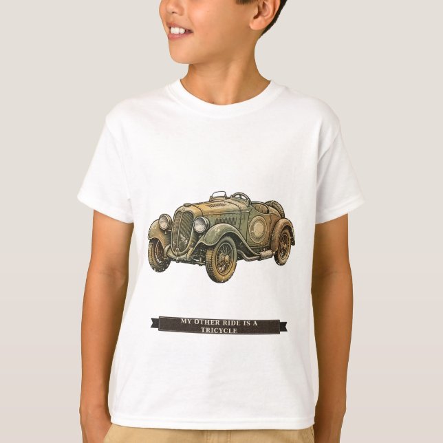 Rolig tävlingsbil för barn t shirt (Framsida)