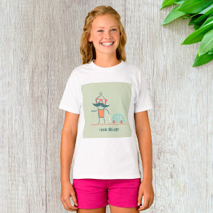 Rolig Tävlingsförare Mustasch Karaktär T Shirt