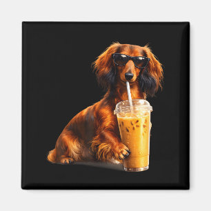 Rolig tax drinking iced kaffe älskare humor  magnet
