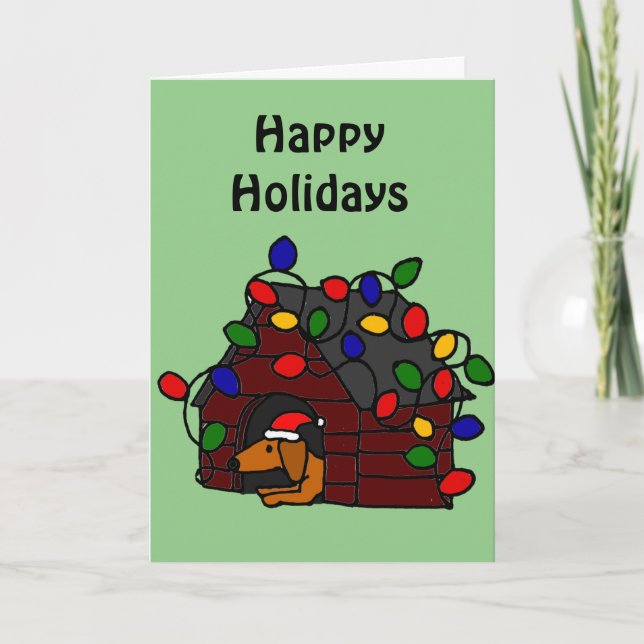 Rolig tax i julhundkoja helgkort (Framsida)