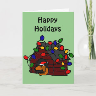 Rolig tax i julhundkoja helgkort