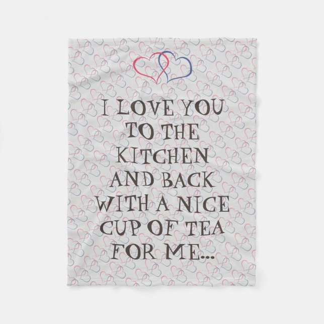 Rolig Teakärlek dig till kökmankvinnan Fleecefilt (Framsidan)