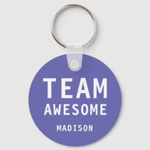 Rolig Team Awesome Lila Personlig Namn Nyckelring
