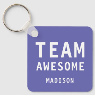 Rolig Team Awesome Lila Personlig Namn Nyckelring