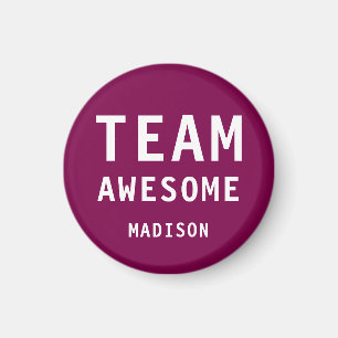 Rolig Team Awesome Vin Röd Personlig Namn Magnet