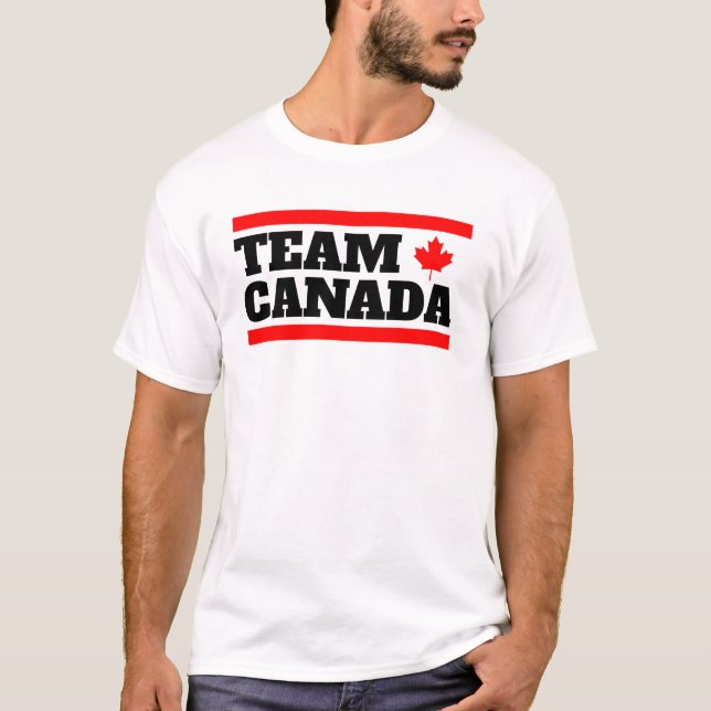 Rolig Team Canada-trupp Lönnlöv kanadensisk flagga T Shirt (Framsida)