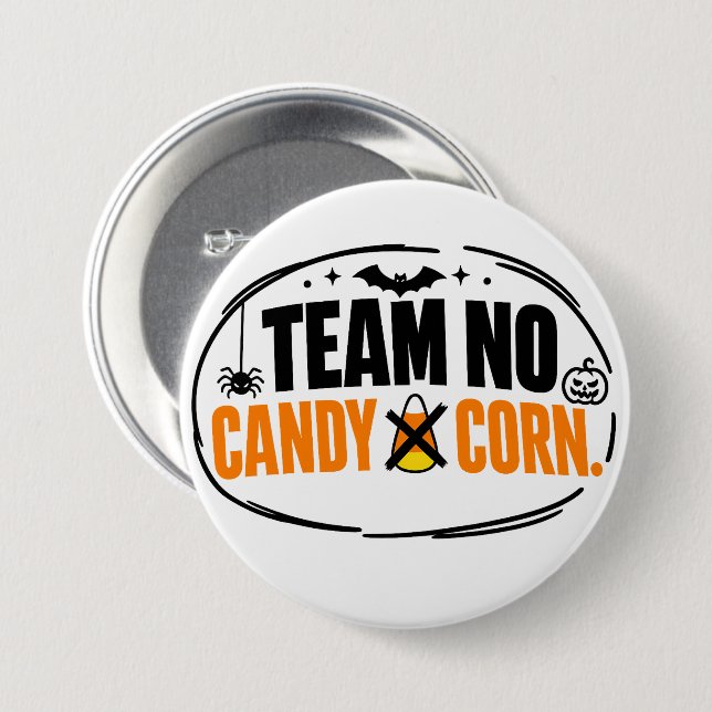 Rolig Team Ingen Majs Halloween  Knapp (Framsida & baksida)