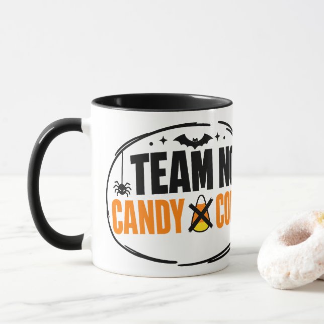 Rolig Team Ingen Majs Halloween  Mugg (Med munk)