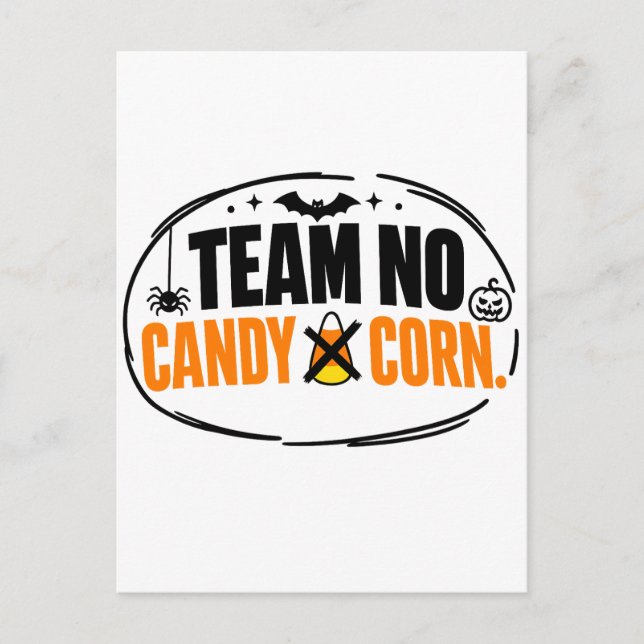 Rolig Team Ingen Majs Halloween  Vykort (Framsida)