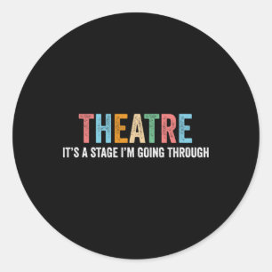 Rolig teater dramalärare scenpjäs Broadway Te Runt Klistermärke