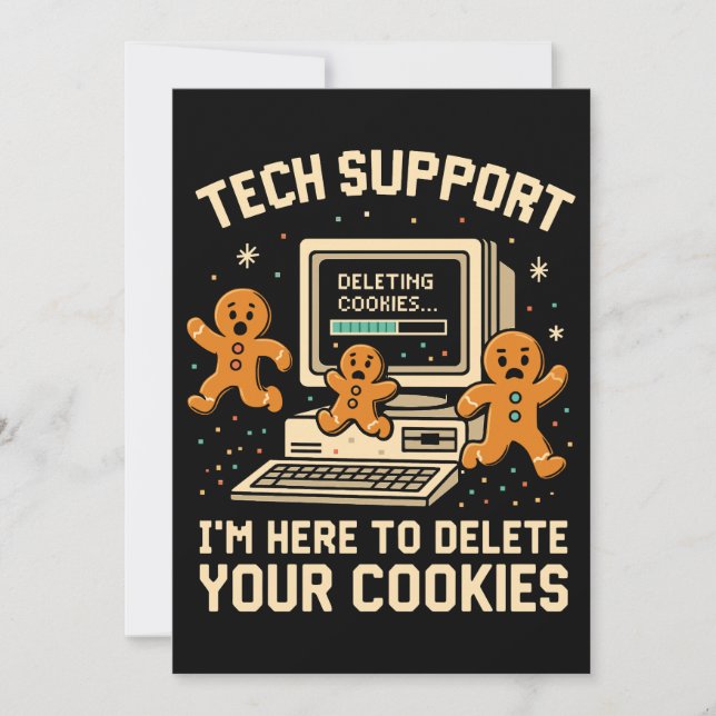 Rolig Tech Support Radera Kakor  Tack Kort (Framsida)