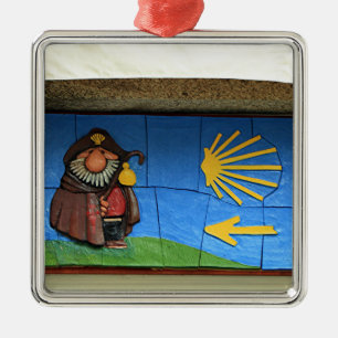 Rolig tecknad av St James, Santiago El Camino Julgransprydnad Metall