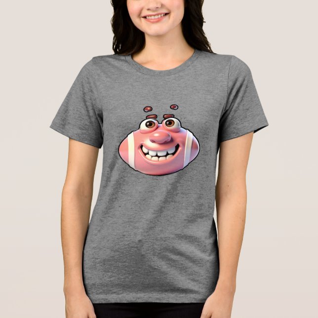 Rolig Tecknad Baseballkaraktär  T Shirt (Framsida)