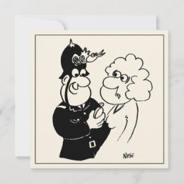 Rolig tecknad bild av polis med gökurhelm kort