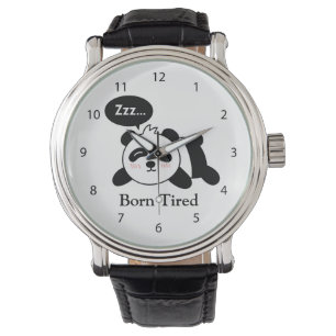 Rolig Tecknad Bild av Söt Sovande Panda Armbandsur