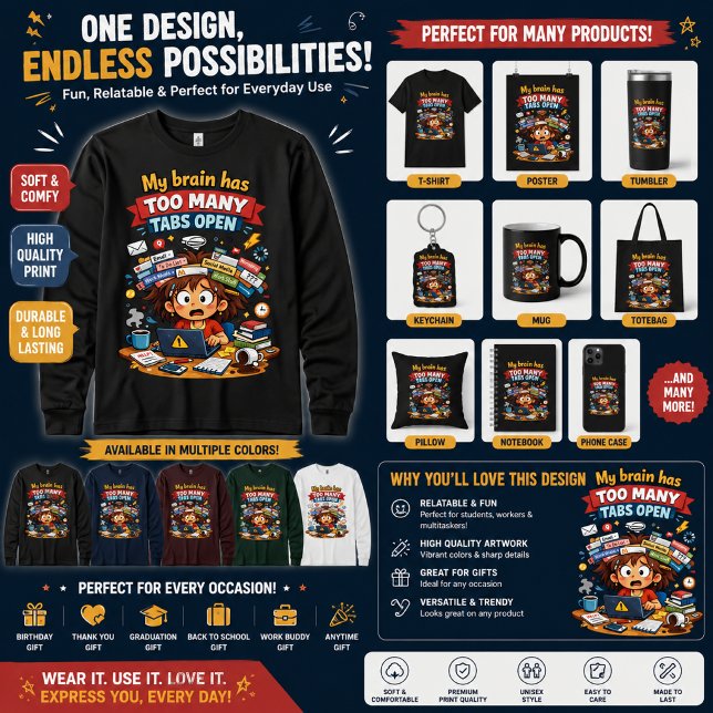 Rolig Tecknad Bild Överanalyserande Design T Shirt (Skapare uppladdad)