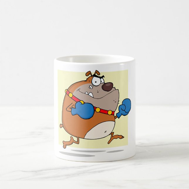 Rolig Tecknad Bulldog Boxer Hund Kaffemugg (Skapare uppladdad)