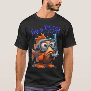 Rolig tecknad fisk, nyckfull fantasi t shirt