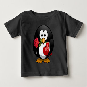 Rolig tecknad för gullig valentin dagpingvin t shirt