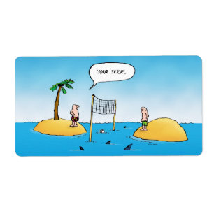 Rolig tecknad för hajvolleyboll fraktsedel