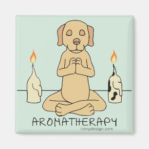 Rolig tecknad för hundAromatherapymeditation Magnet