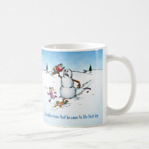 Rolig tecknad för mördaresnögubbe kaffemugg