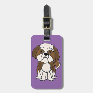 Rolig tecknad för Shih Tzu valphund Bagagebricka