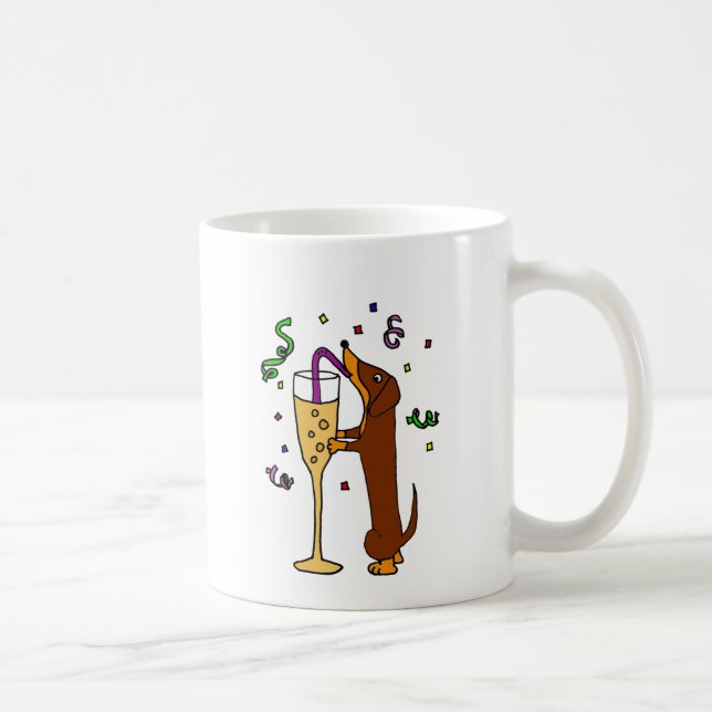 Rolig tecknad för taxhundparty kaffemugg (Höger)