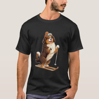 Rolig Tecknad Hund Som Njutit Av Att Ski T Shirt