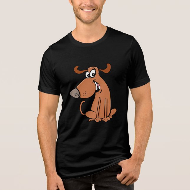 Rolig Tecknad Hund T Shirt (Framsida)