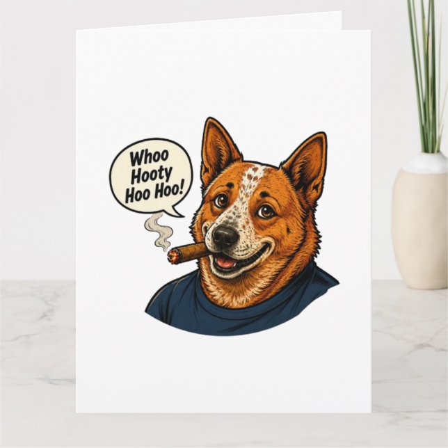 Rolig Tecknad Hundkonst Kort (Framsida)