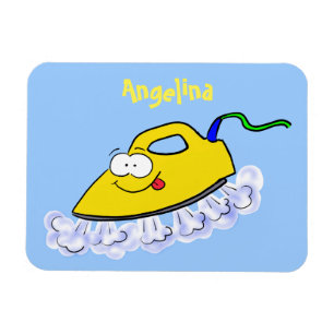 Rolig tecknad illustration av strykjärn för tvätt magnet