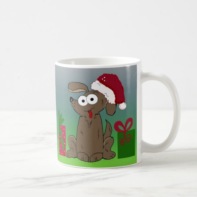 Rolig tecknad julhund kaffemugg (Höger)