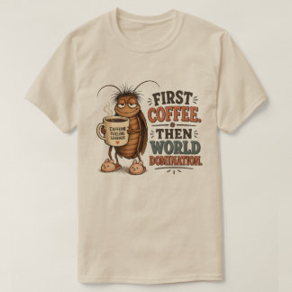 Rolig Tecknad Kackerlacka Kaffeälskare Herrtröja T Shirt