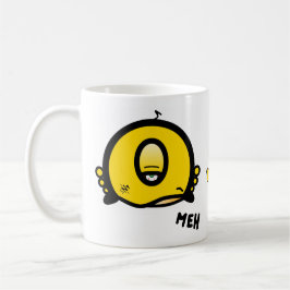 Rolig Tecknad Kaffe Humor med Ett Öga “Meh” Kaffemugg