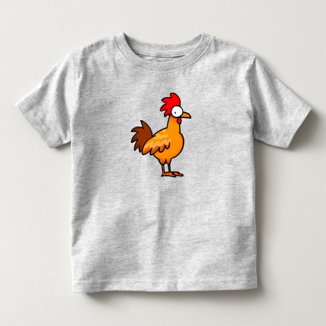 Rolig Tecknad Kycklingillustration T Shirt (Framsida)