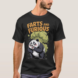 Rolig Tecknad Panda som gör Fjärtar och Ilsken på T Shirt